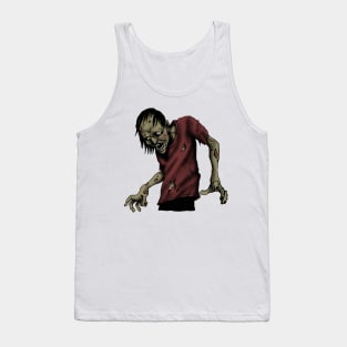 horror red zombie in graveyard scary design Tank Top